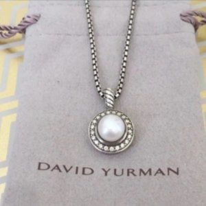 David Yurman stud Pearl Pendant Necklace